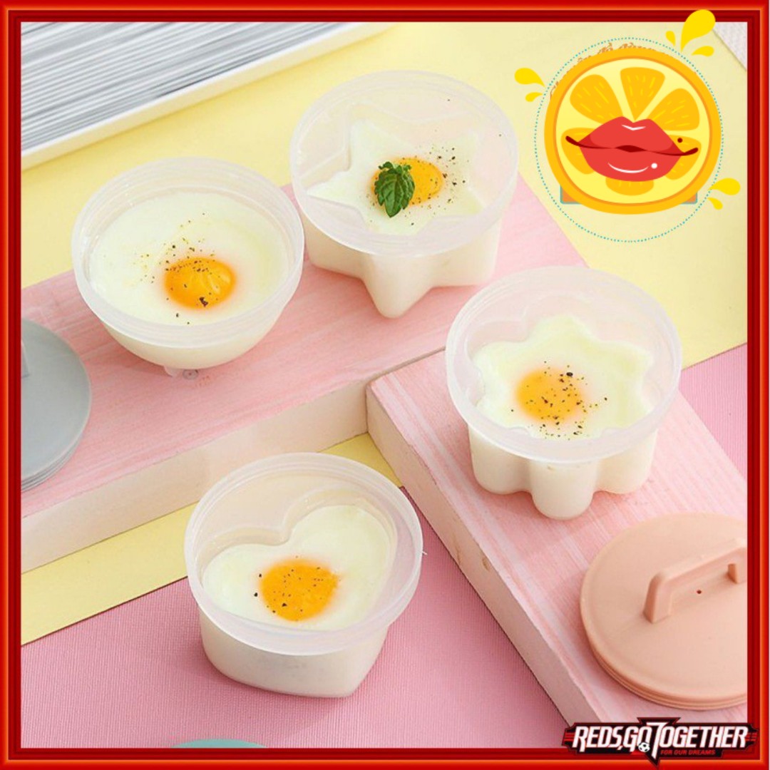 Khuôn hấp trứng, làm bánh cho bé (bộ 4 khuôn nhựa kèm chổi silicon quét dầu)