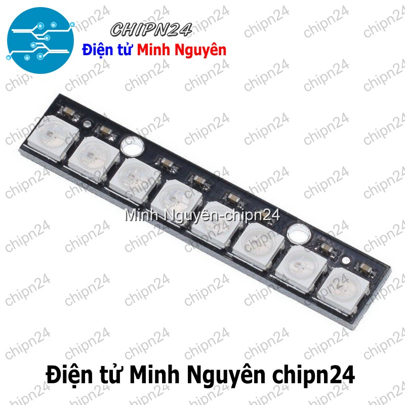 [1 cái] (F27.2) Mạch Led RGB Neopixel WS2812 5050 (8 Led Thẳng) - HH002317