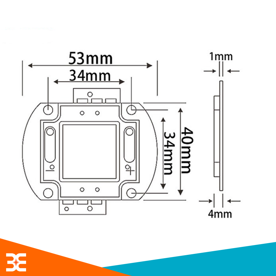 Led Công Suất 50W 12VDC - Vàng Ấm