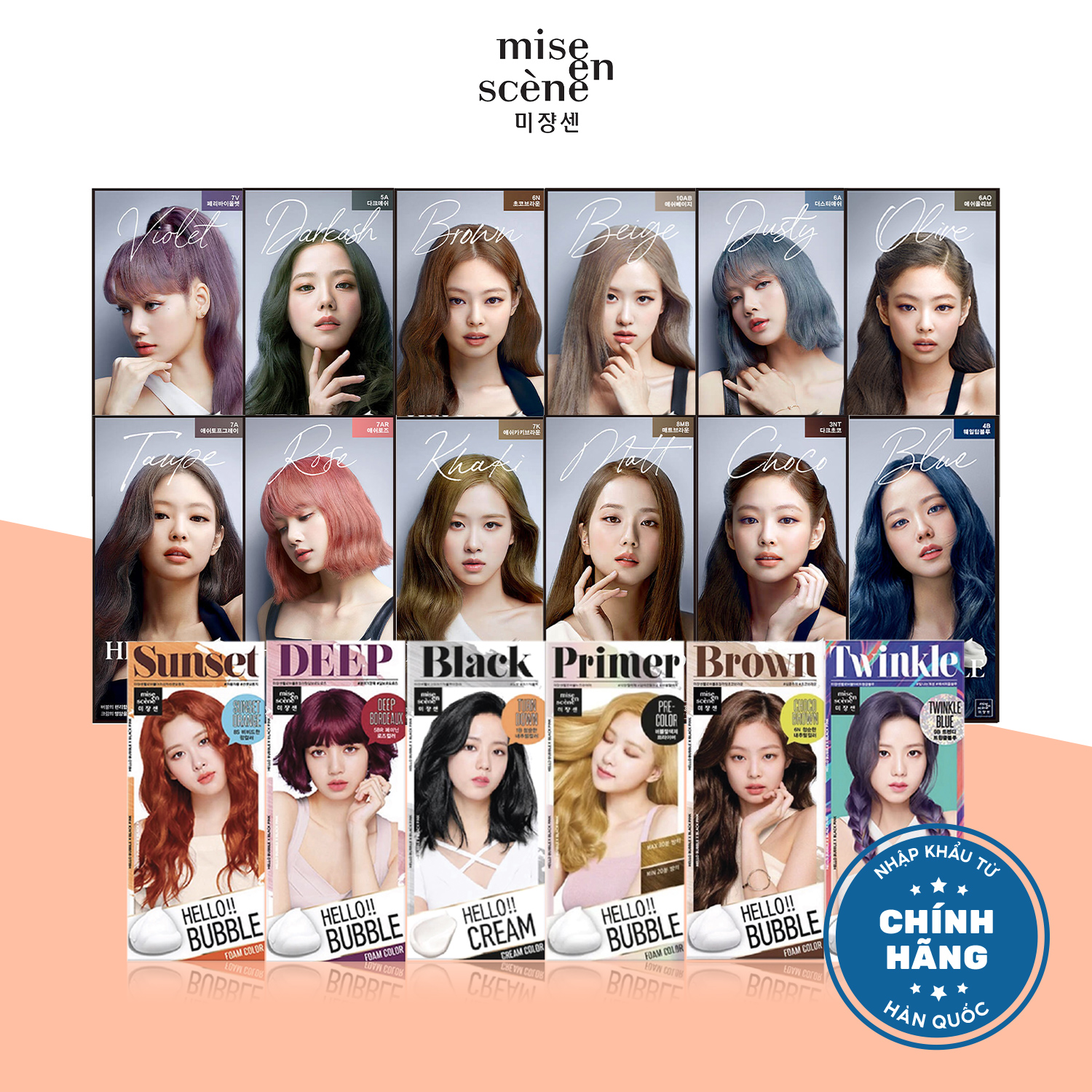 Thuốc nhuộm tóc bọt biển Hello Bubble chính hãng Hàn Quốc