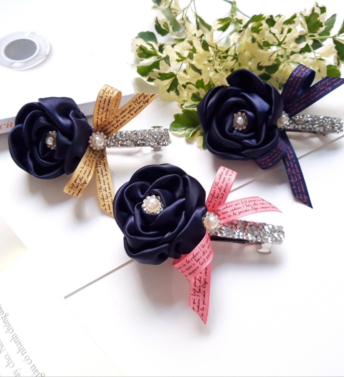 kẹp tóc Hoa handmake (kẹp phía sau)