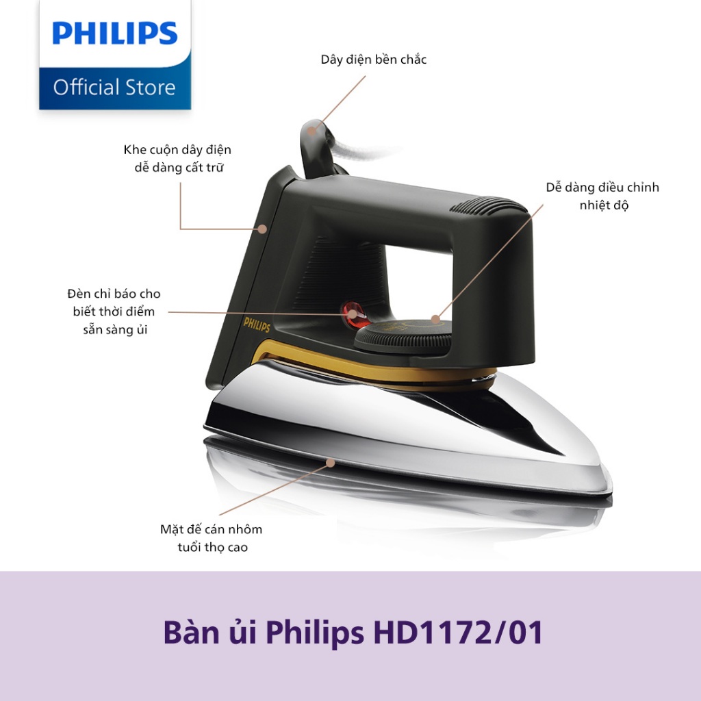 Bàn ủi khô Philips HD1172/01