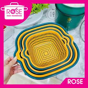 Bộ Rổ Thau Nhựa 6 Món Hình Vuông 3 Kích Thước