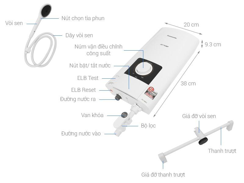 [HCM]Máy nước nóng trực tiếp Panasonic DH-4NTP1VM