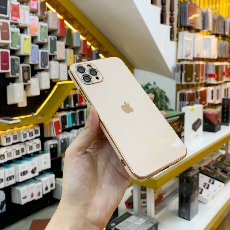 Ốp Táo Xi Viền Vuông Độ Iphone 12 Cao Cấp