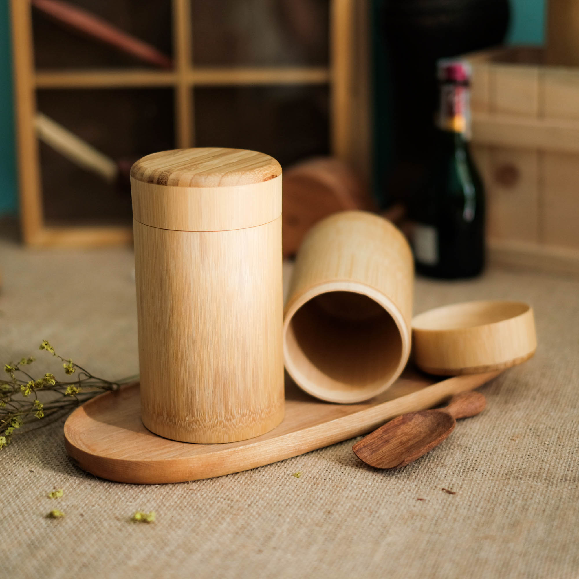 [HCM]Hộp tre đựng trà - Bình trà tre Handmade