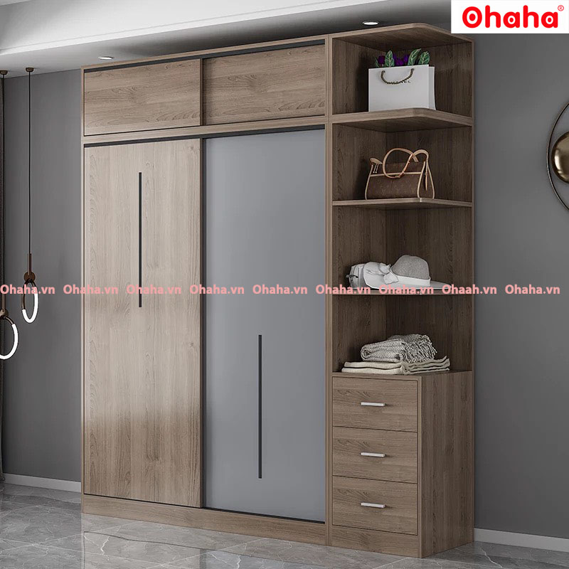 [ Freeship HCM ] Tủ quần áo cao cấp hiện đại cánh lùa Ohaha - CL011