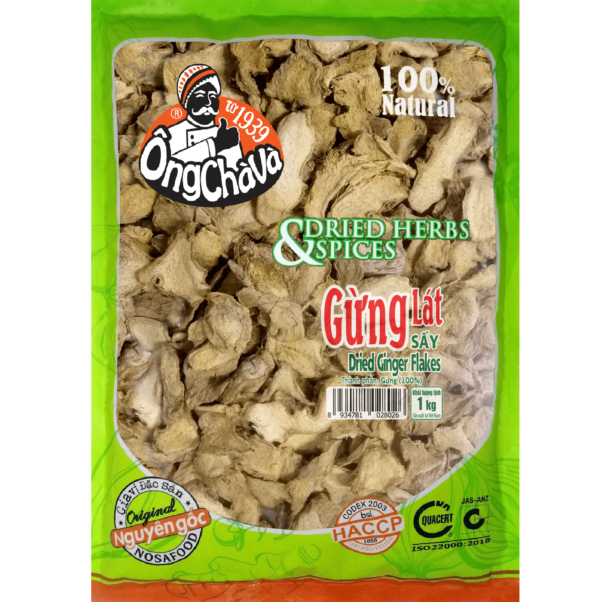 Gừng Lát Sấy Khô Ông Chà Và 1kg