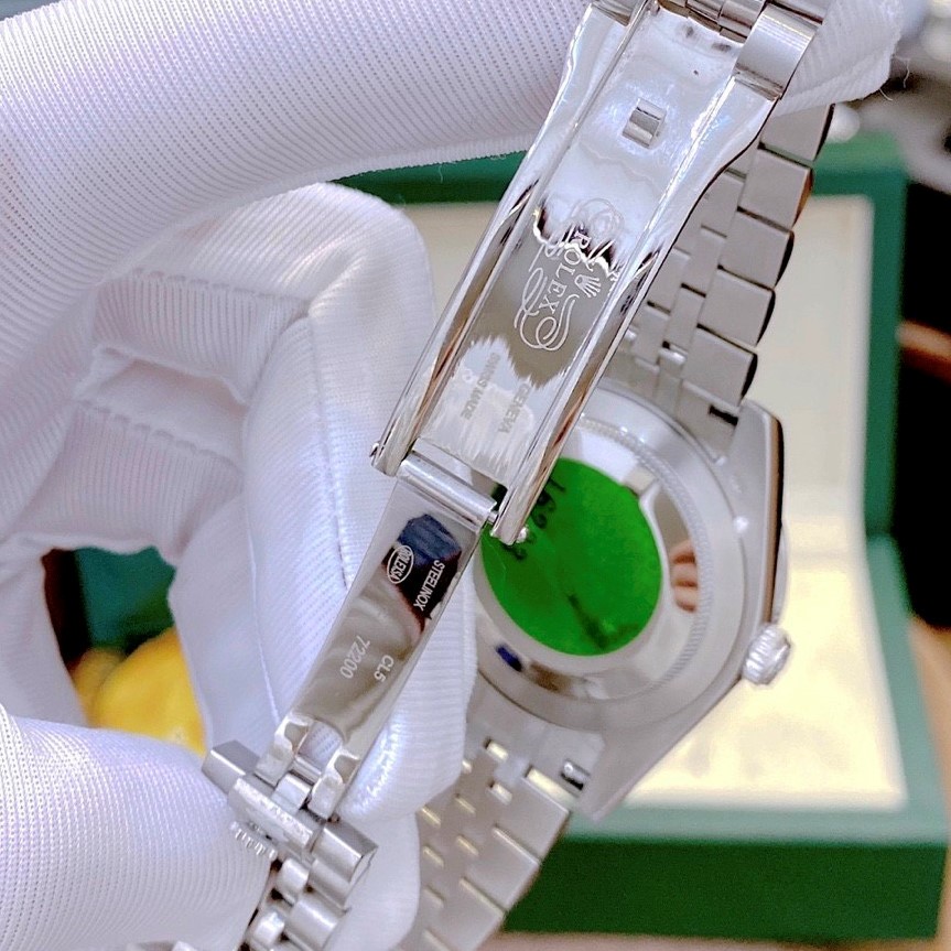 [HCM]Đồng Hồ Rolex Nam Dây Bạc Mặt Khía Trắng 41mm