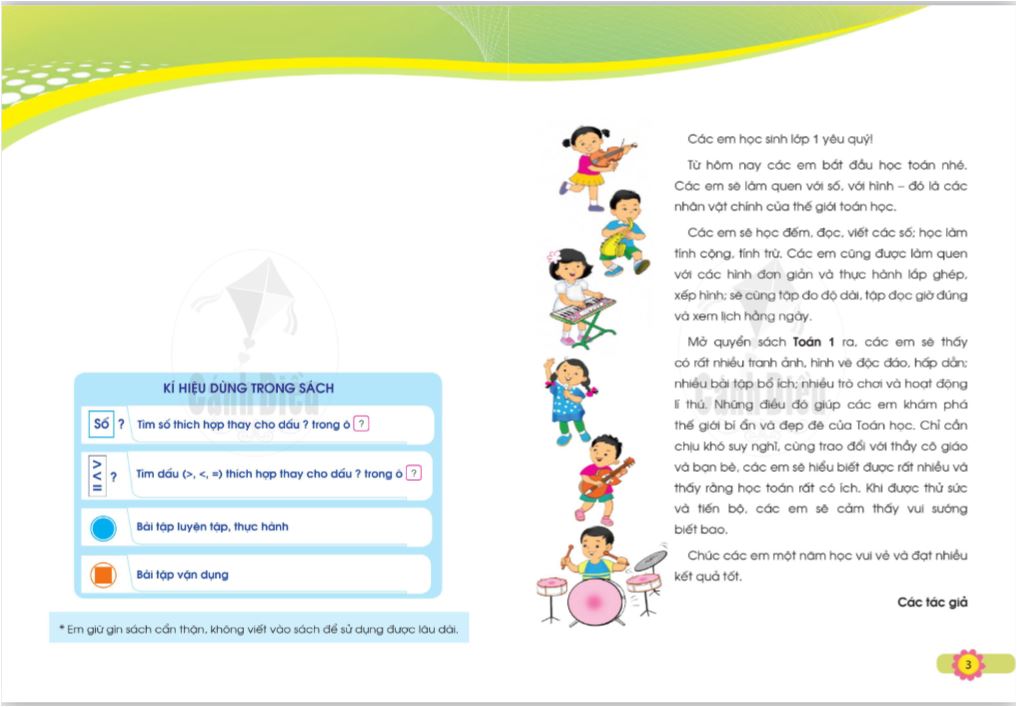 Toán Lớp 1 -Bộ Cánh Diều