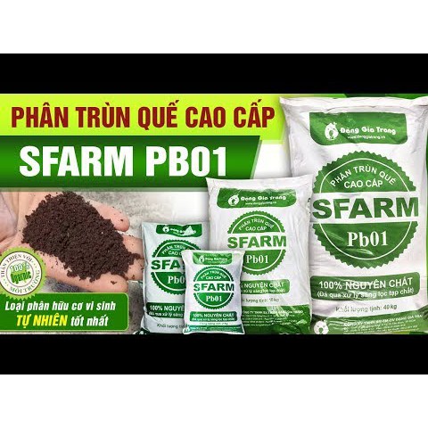 Phân trùn quế nguyên chất Sfarm Pb01 2kg - phân chuyên dùng cho hoa cây cảnh
