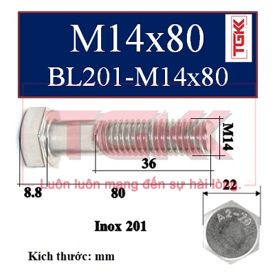 Bulong inox 201 m14
