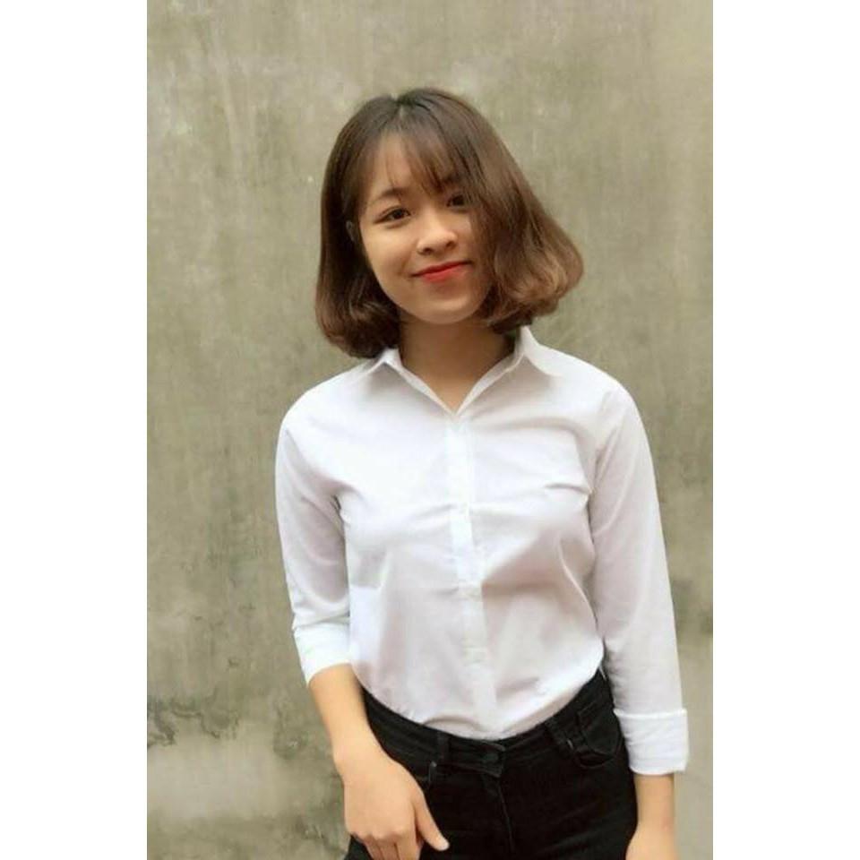 [HCM][ Giảm giá] Áo sơ mi trắng nữ  tay dài đi học công sở