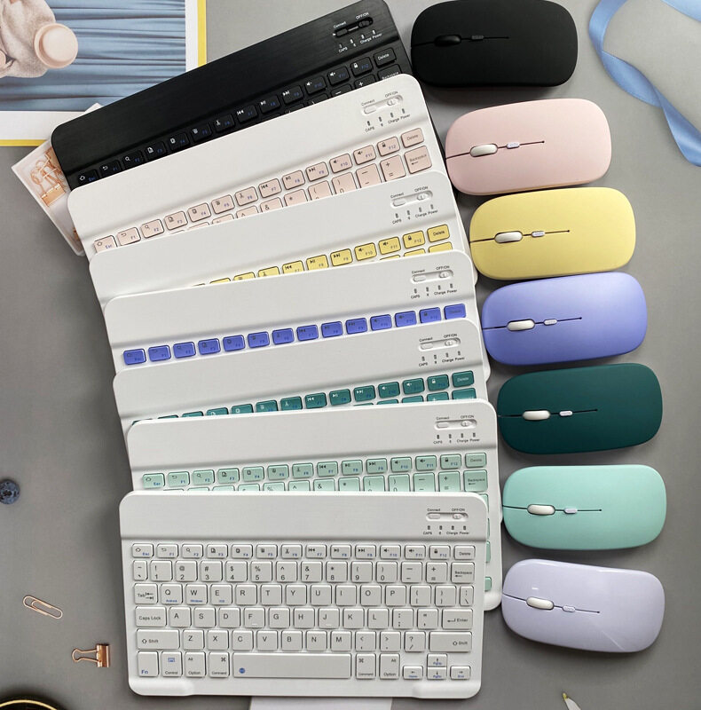 Mini Wireless Bluetooth Keyboard Mouse for Apple Samsung Oppo Phone Tablet Galaxy Tab Wireless Keyboard for Android IOS Windows PC