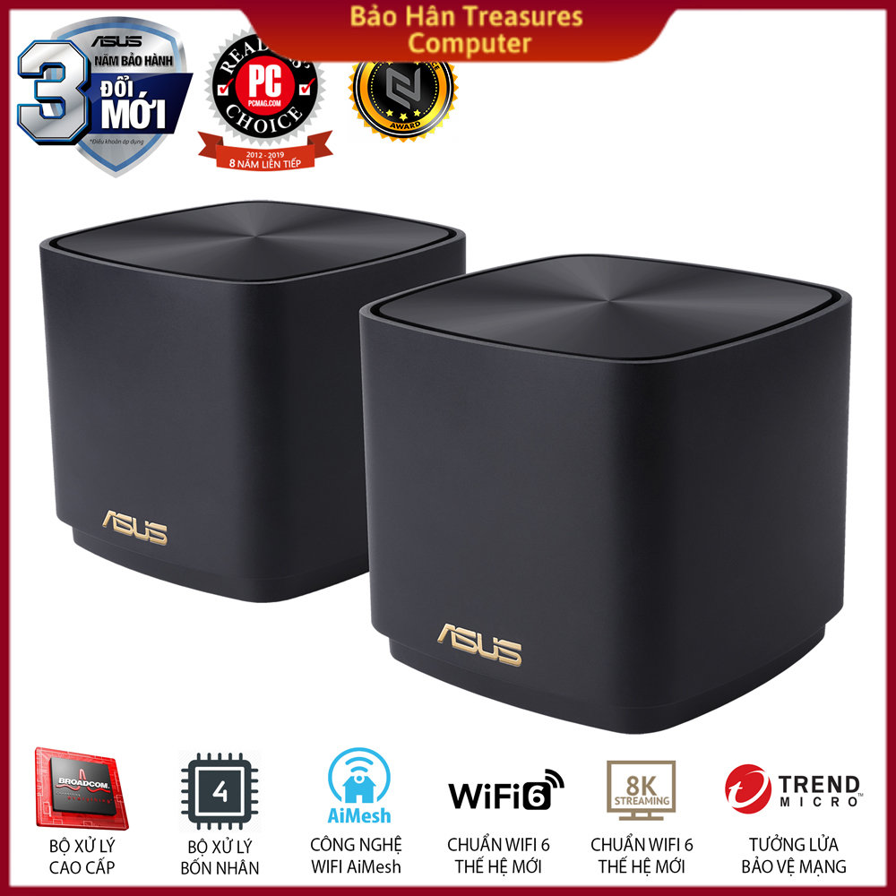 Asus wifi6 XD4(B-2 PK) zenwifi mini ax1800 dual band router (expandable WiFi router)-authentic