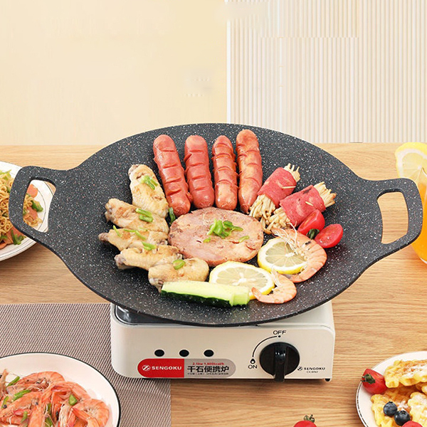 34 cm universal non-stick barbecue grill pan oil-free non-stick grill pan all kinds of cooker