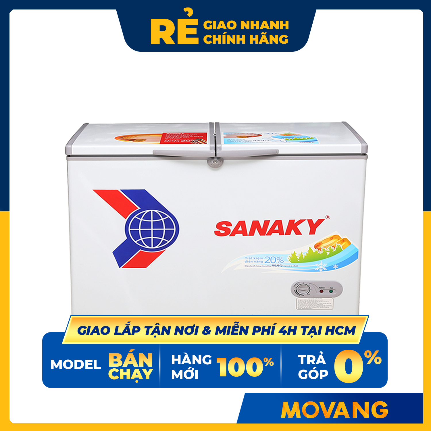 [GIAO TẠI HCM] - VH 2599A1 | Tủ Đông Dàn Đồng Sanaky VH-2599A1 ( 1 Ngăn Đông, Dung tích tổng thể / Dung tích sử dụng : 250 lít / 208 lít )