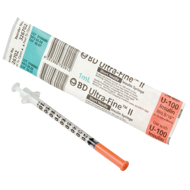 Bơm tiêm / Ống kim chích (Xy lanh) BD Ultra Fine (Mỹ) 1ml (cc) (bơm thuốc, sữa, thức ăn, tiểu đường/ đái tháo đường...)