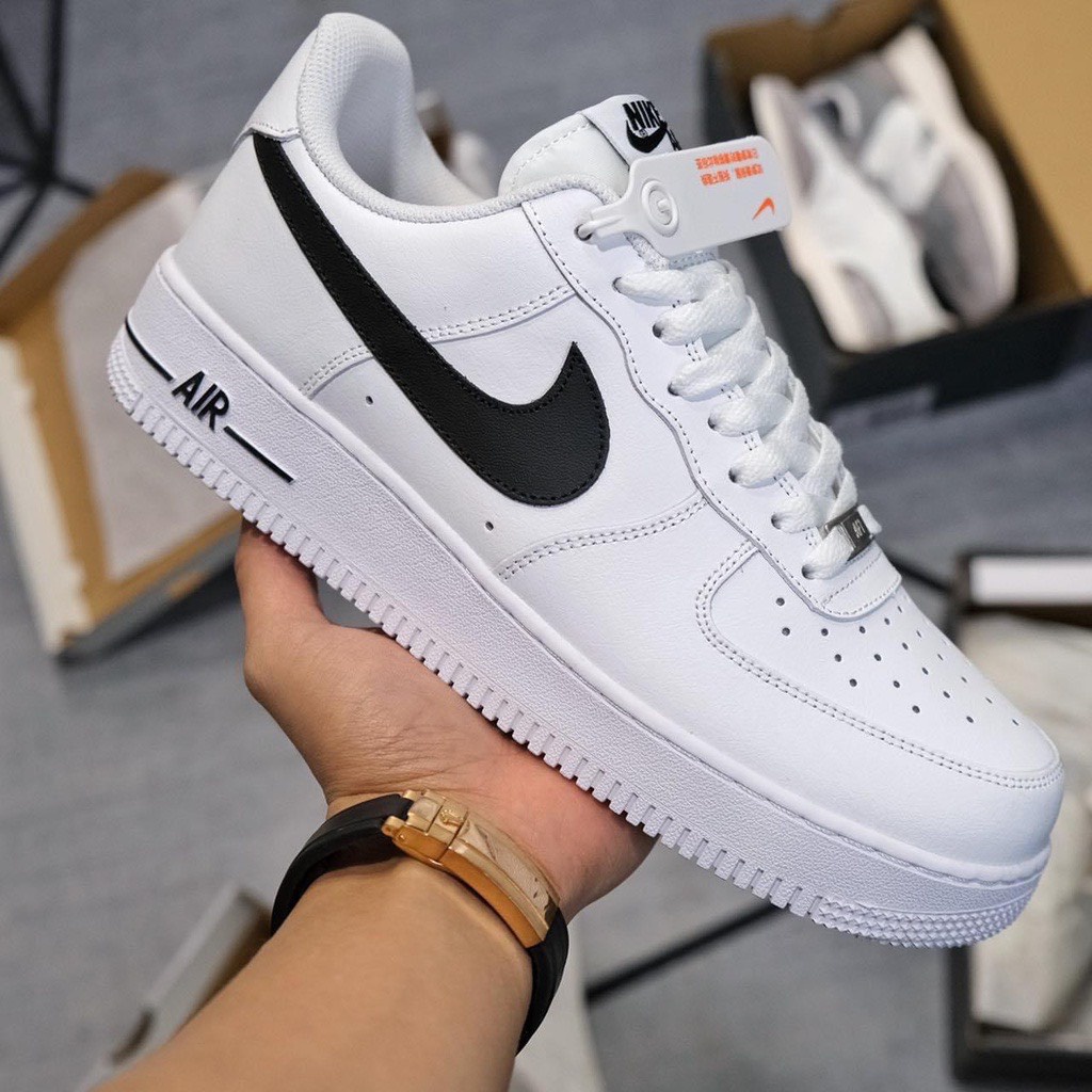 Giày thể thao Nike AF1 Trắng vệt đen [SALE HOT] Giày sneaker nike air force 1 móc đen black swoosh nam nữ cực chất Full Box Bill mẫu mới 2022
