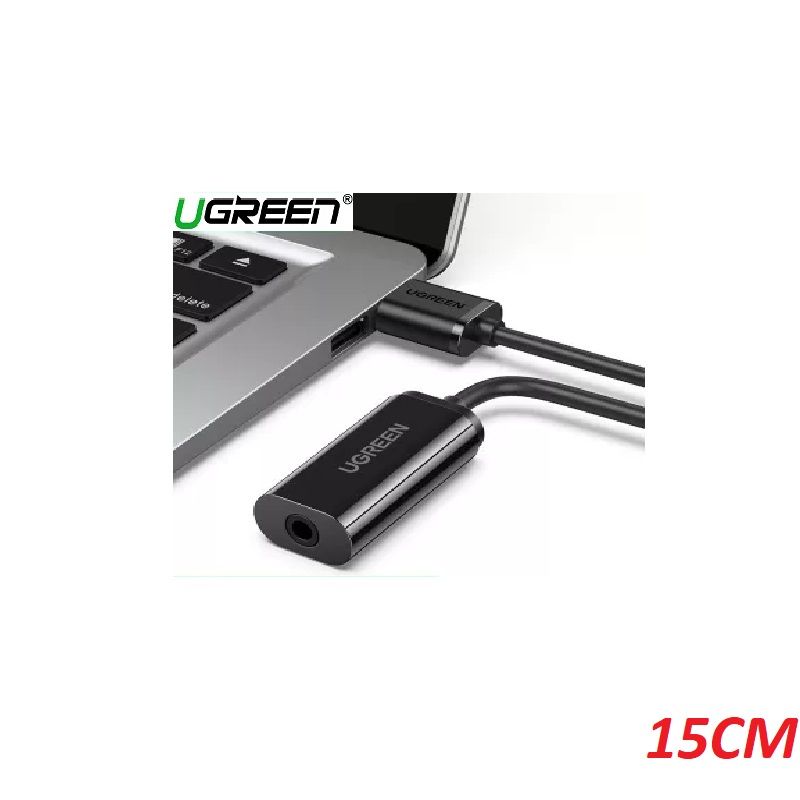 Ugreen 10330 black usb to 3.5mm external stereo sound adapter us206