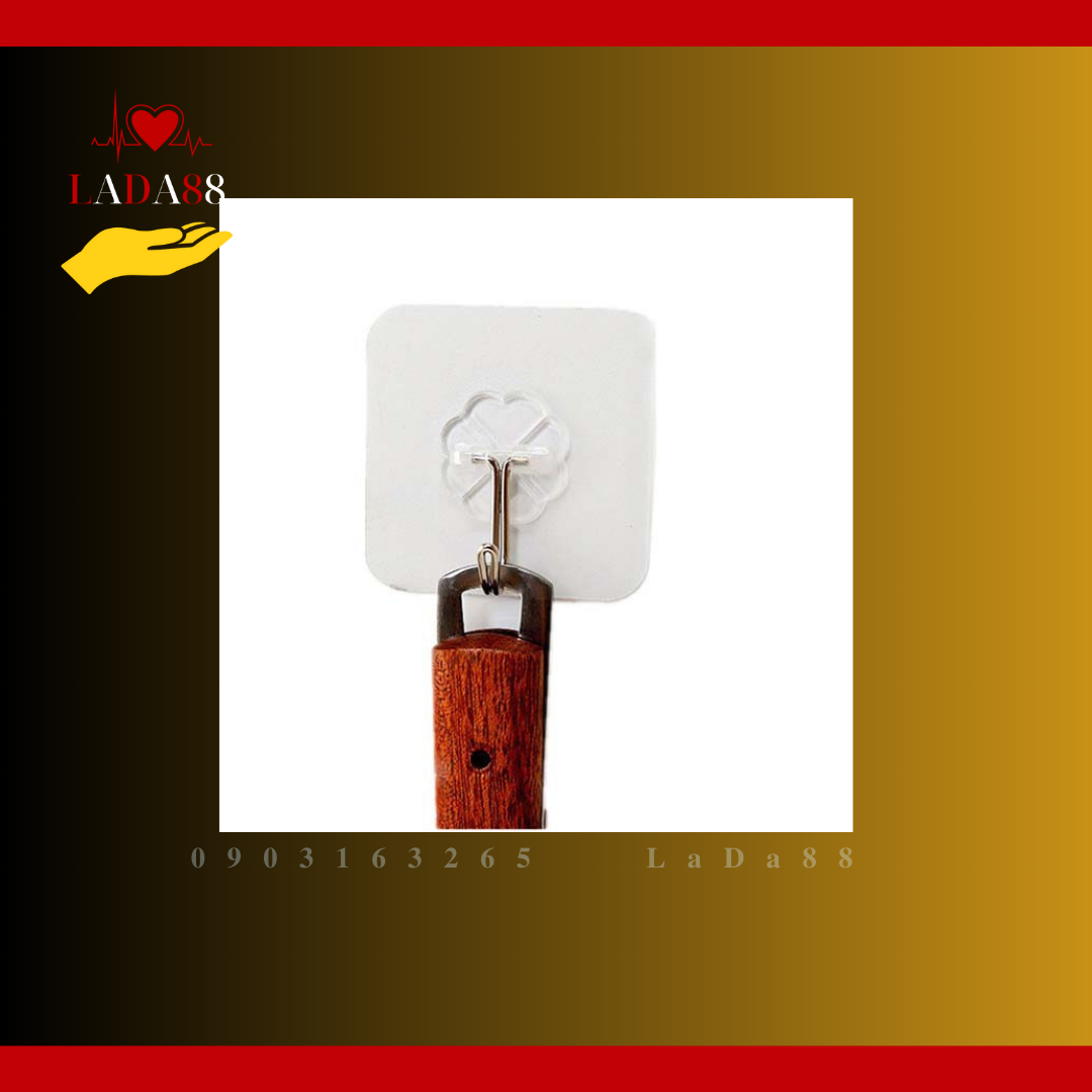 Móc Dán Tường Siêu Dính Trong Suốt Chịu Lực Tốt Treo Tường Chắc Chắn 6x6 cm