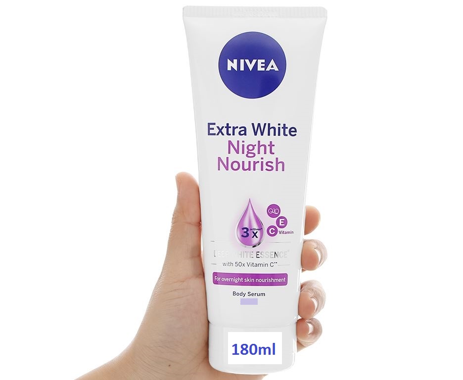 Serum Dưỡng Thể Trắng Da Ban Đêm Nivea 180ml