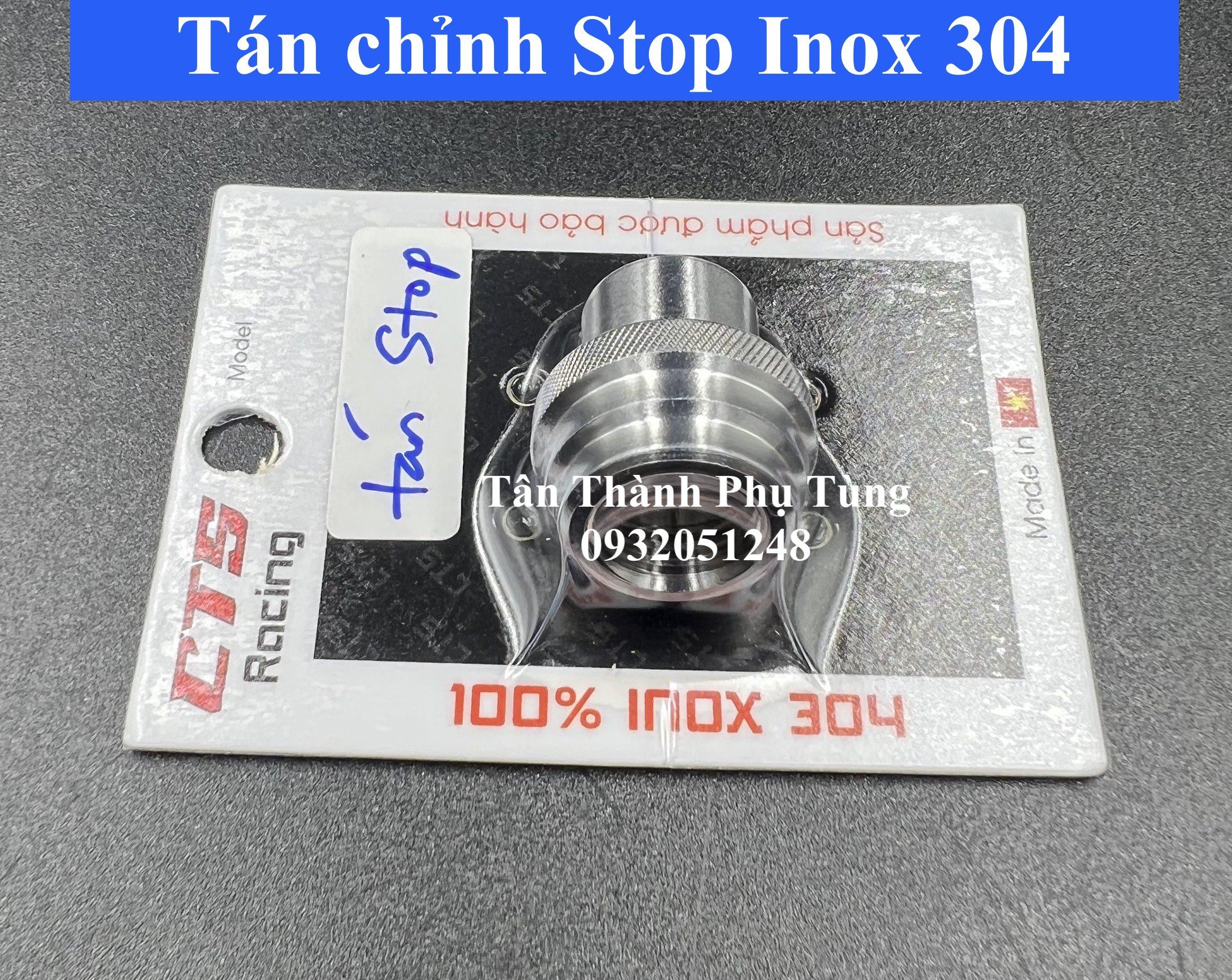 Tán chỉnh Stop Inox 304 CTS cho Wave, Dream, Future