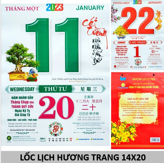 Lịch 2024 Lốc Siêu đại 20x30 /26X38 cm (chỉ lốc rời)
