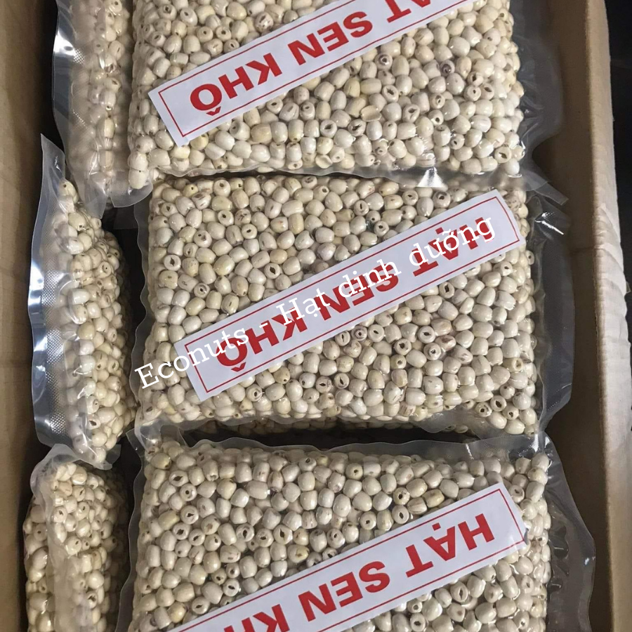 Hạt sen khô Huế loại 1 Econuts, bở thơm ngon
