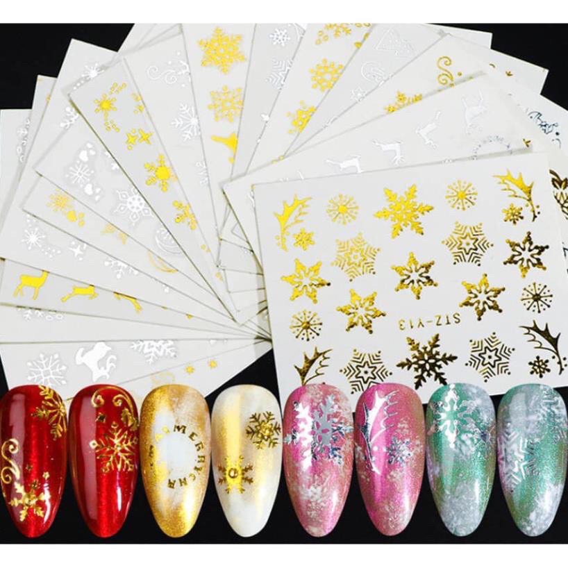 Sticker Nước Noel Dán Móng Tay ( Set 16 Tấm )