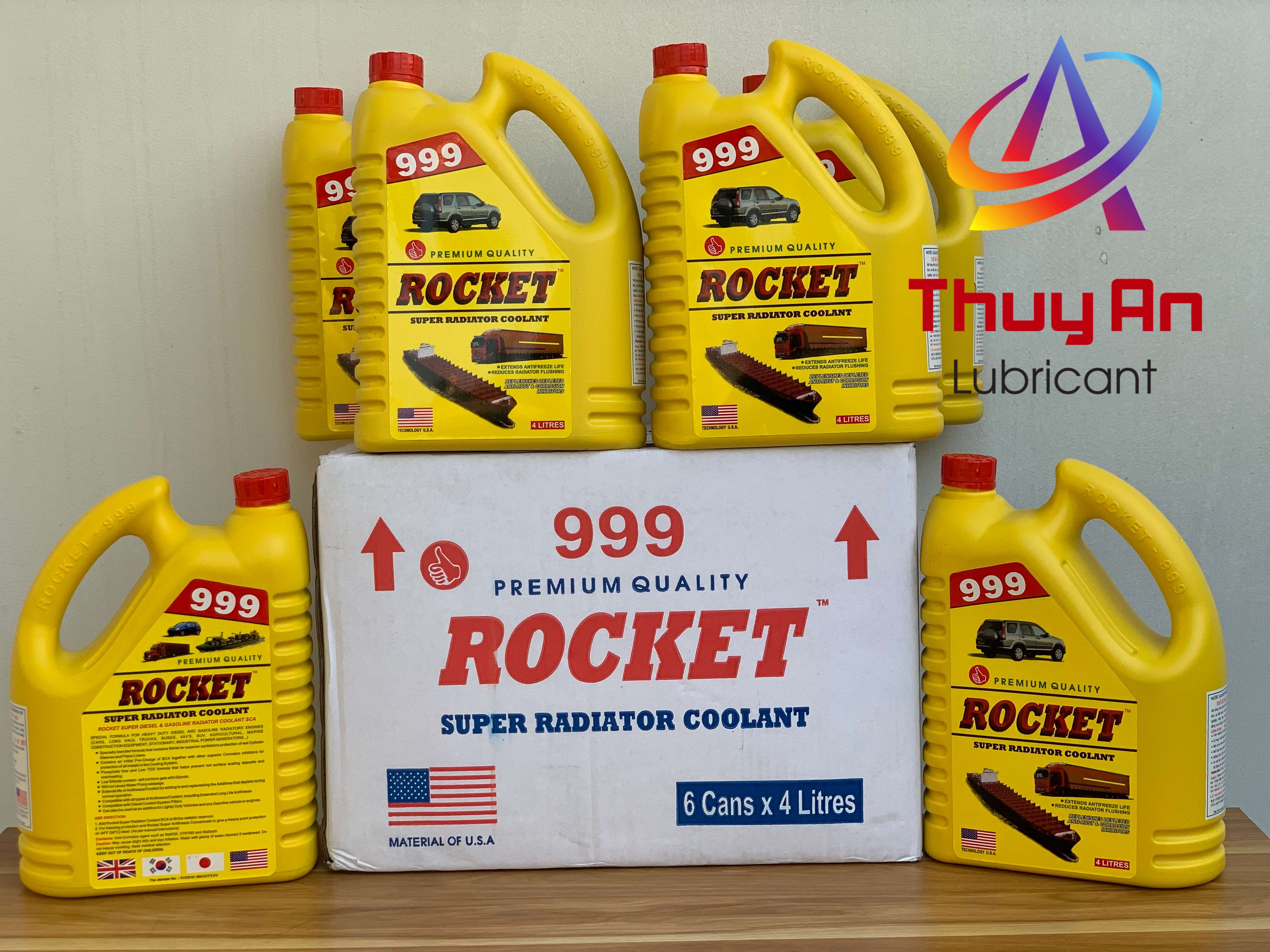 Nước Làm Mát Động Cơ Rocket 999 (màu xanh) 4L