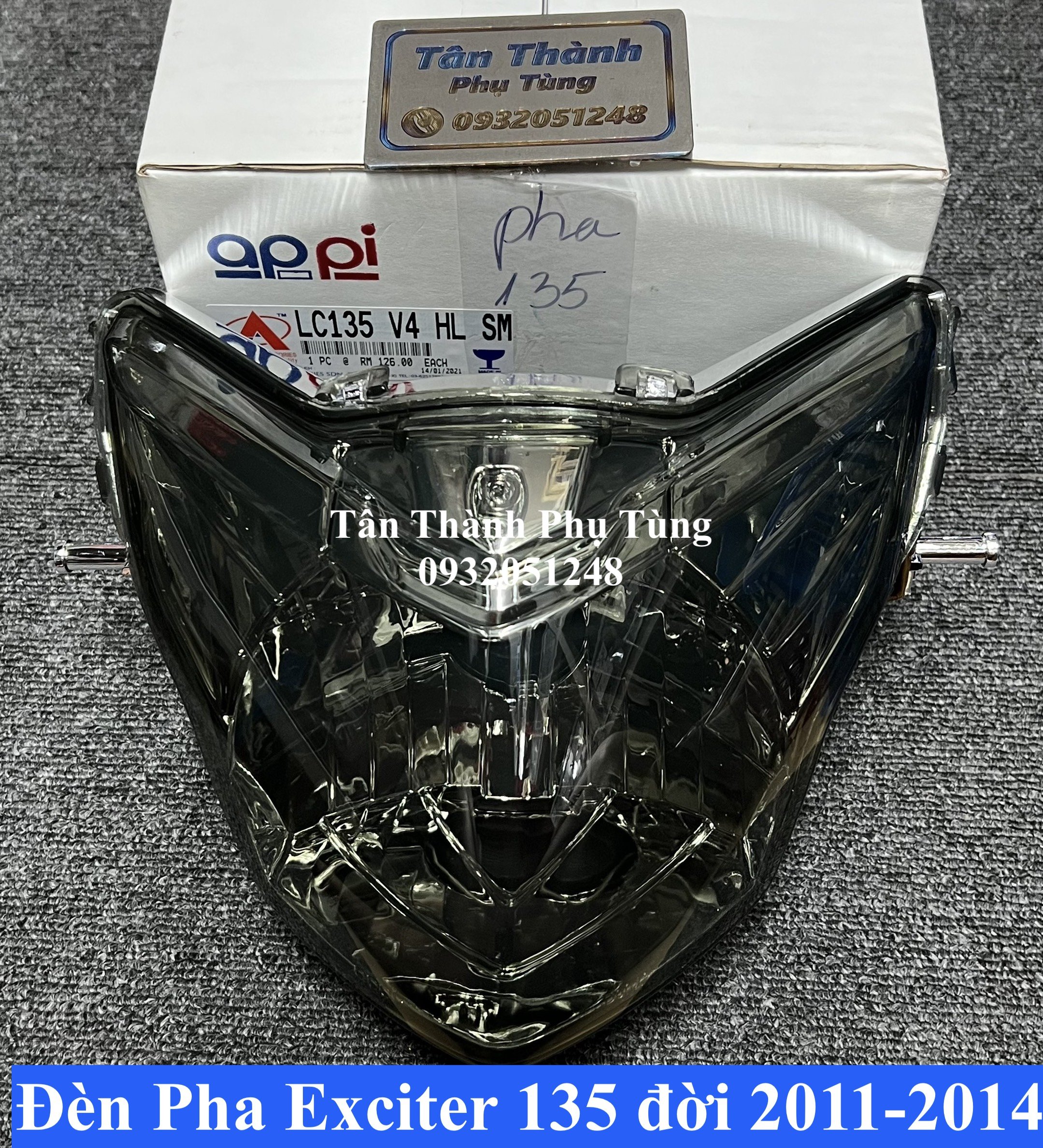 Pha đèn appi exciter 135 2011-2014 - màu khói hàng malai