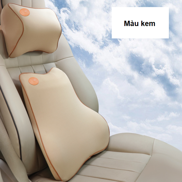 Bộ gối tựa cổ, lưng trên ô tô, xe hơi chất liệu cao su non hoạt tính cao cấp GE04