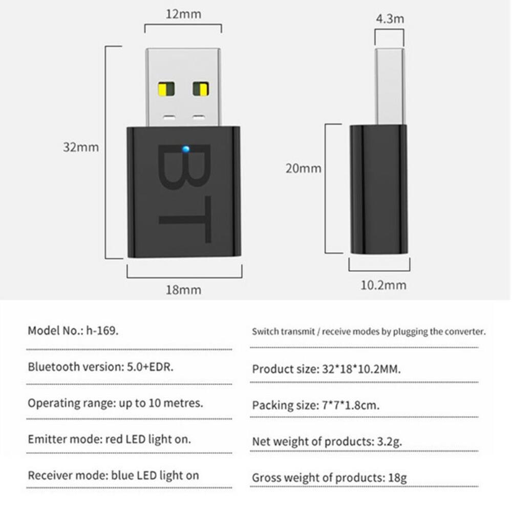 Usb Bluetooth Music 5.0 H-169 Phiên Bản 2019