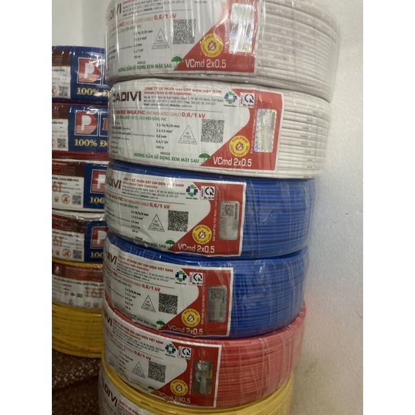 Dây điện Cadivi đôi mềm 2x0.5 (vcmd2x16) Cuộn 100m