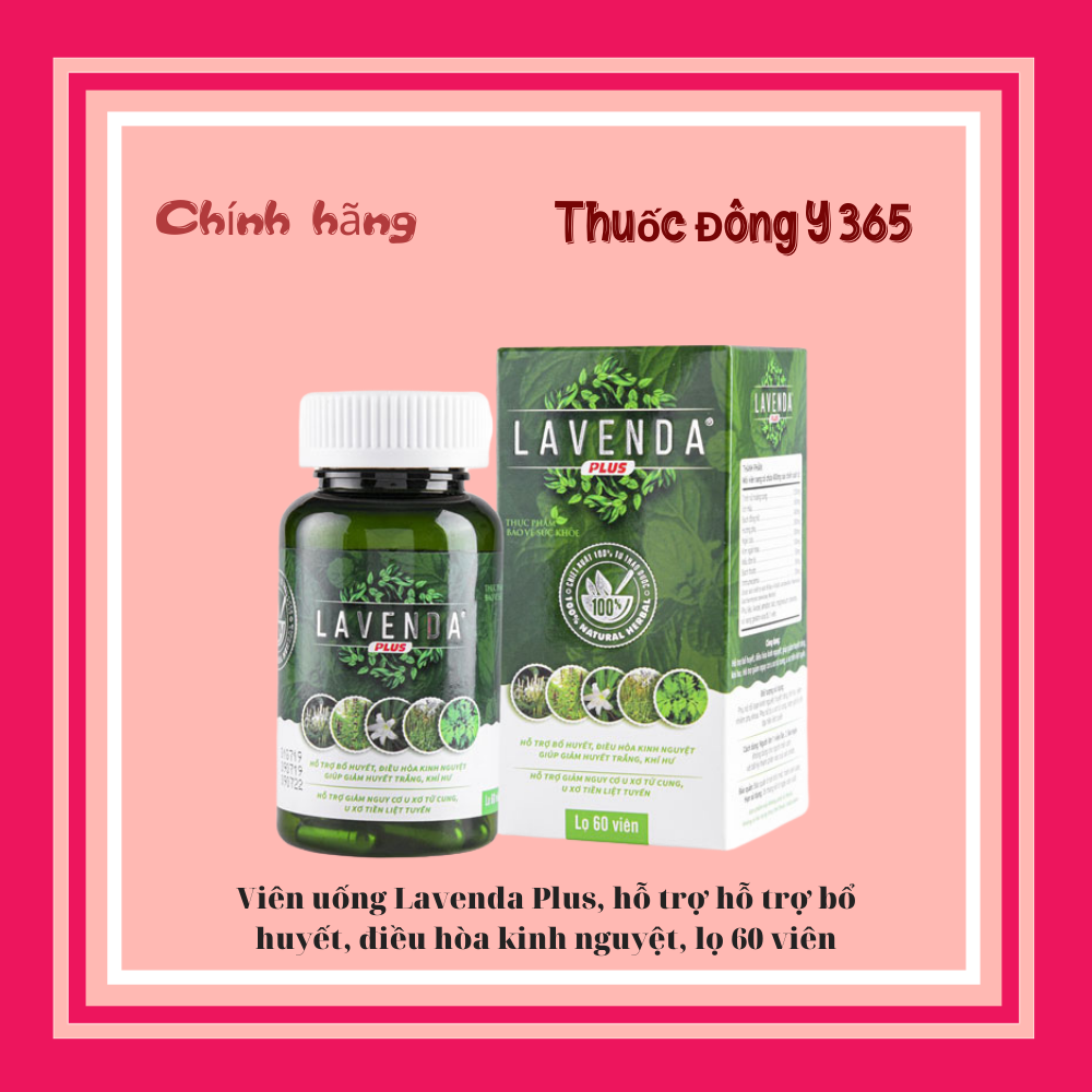 Viên uống Lavenda Plus, hỗ trợ hỗ trợ bổ huyết, điều hòa kinh nguyệt