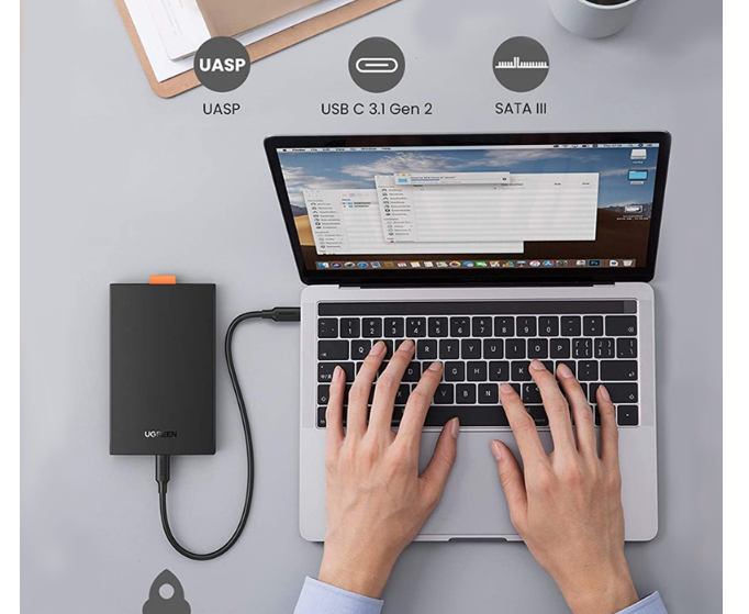 Hộp Đựng Ổ Cứng 2.5 inch USB Type-C Ugreen 80556 (hỗ trợ SSD/HDD lên đến 10TB)
