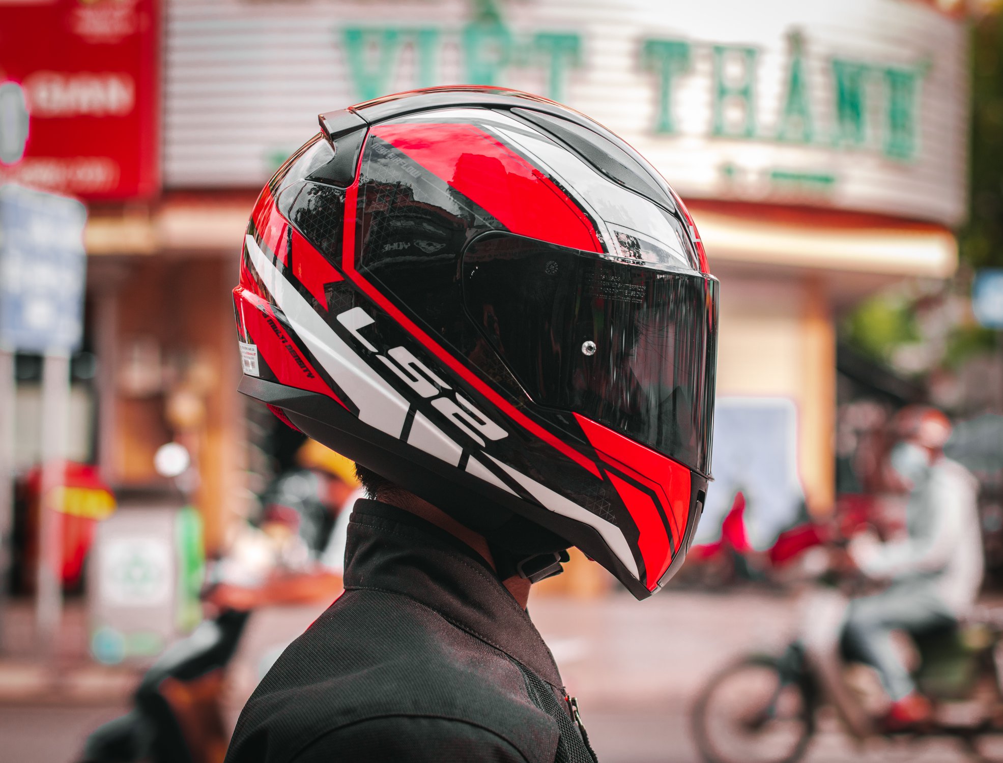 [CHÍNH HÃNG] MŨ BẢO HIỂM FULLFACE LS2 FF353 RAPID TRẮNG ĐỎ ( Tặng kèm khăn trùm ninja )