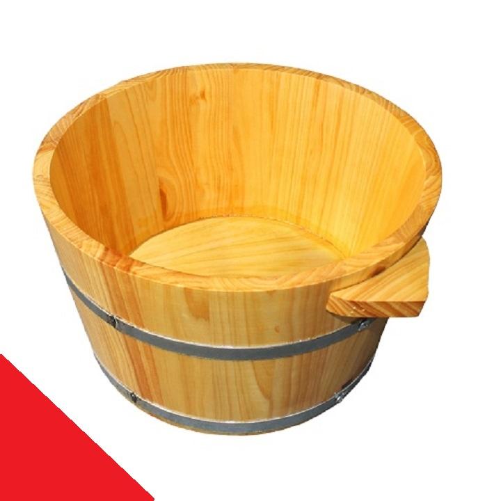 Chậu ngâm chân gỗ Thông trơn