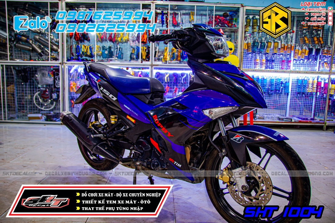 tem trùm exciter 150 xanh đen
