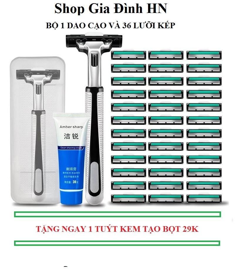 SET DAO CẠO RÂU + 36 LƯỠI DAO CẠO THAY THẾ