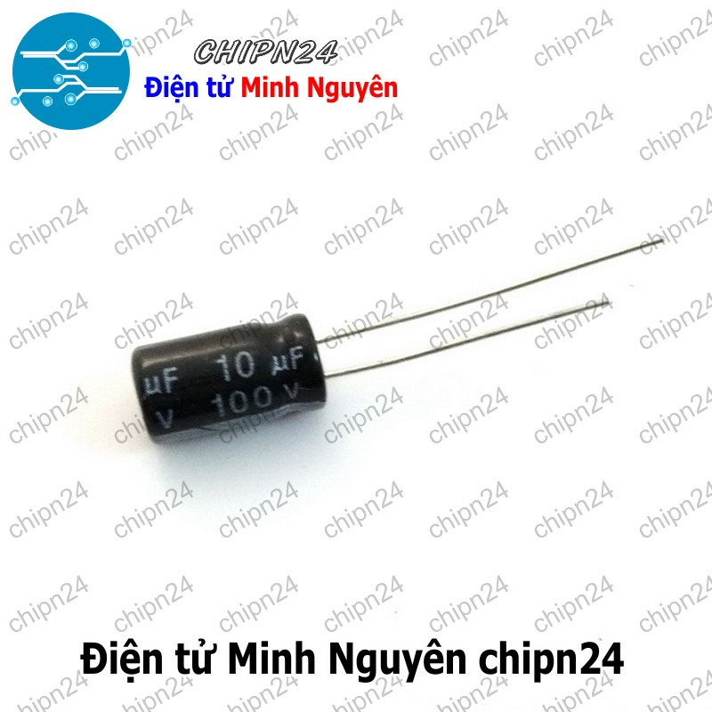 [10 con] (F249) Tụ hóa 10uF 100V (6x11mm) - HH004326