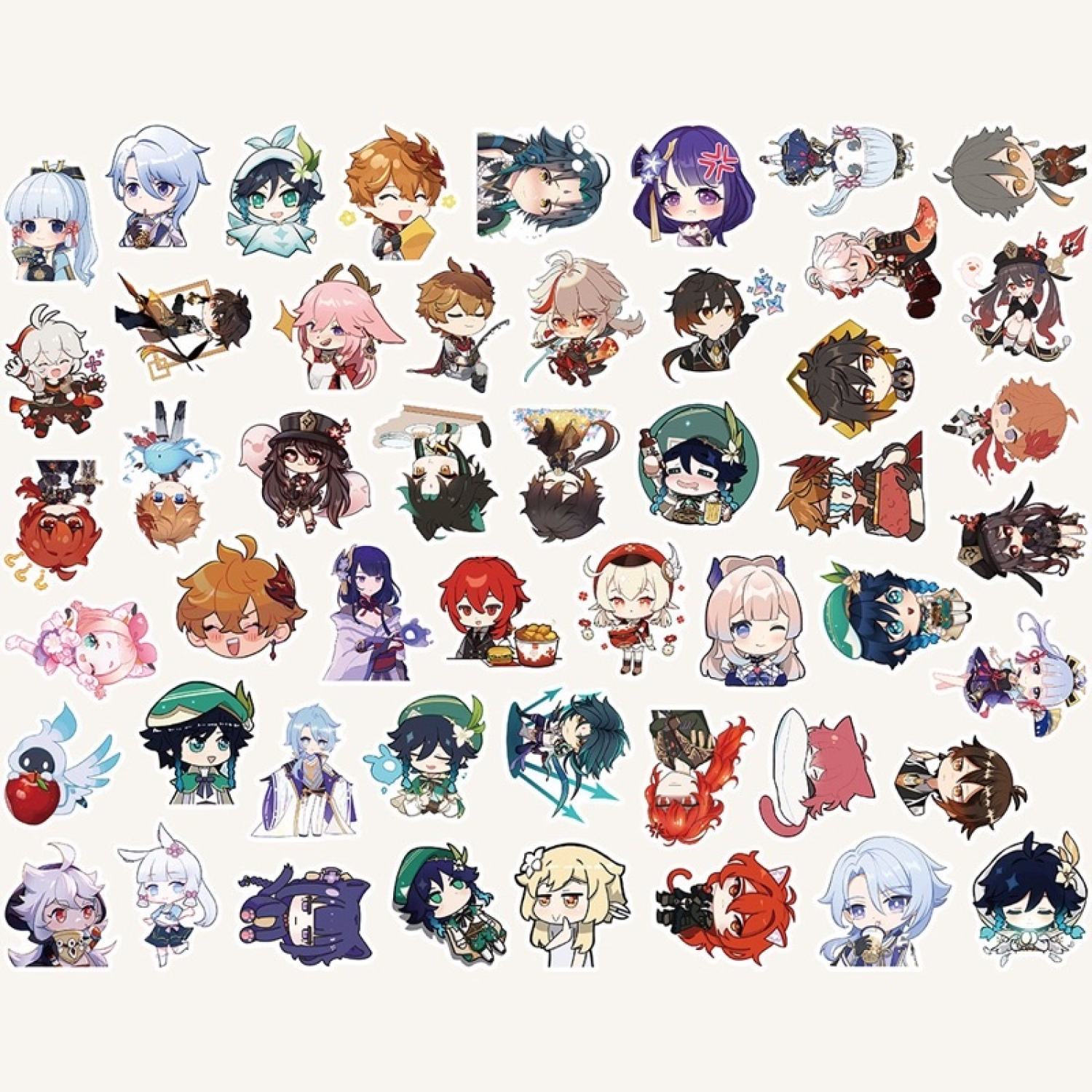 Sticker/ Hình dán Genshin Impact 50 miếng