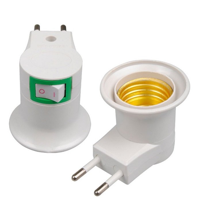 Direct on off E27 Socket tail with light brass holder. 919