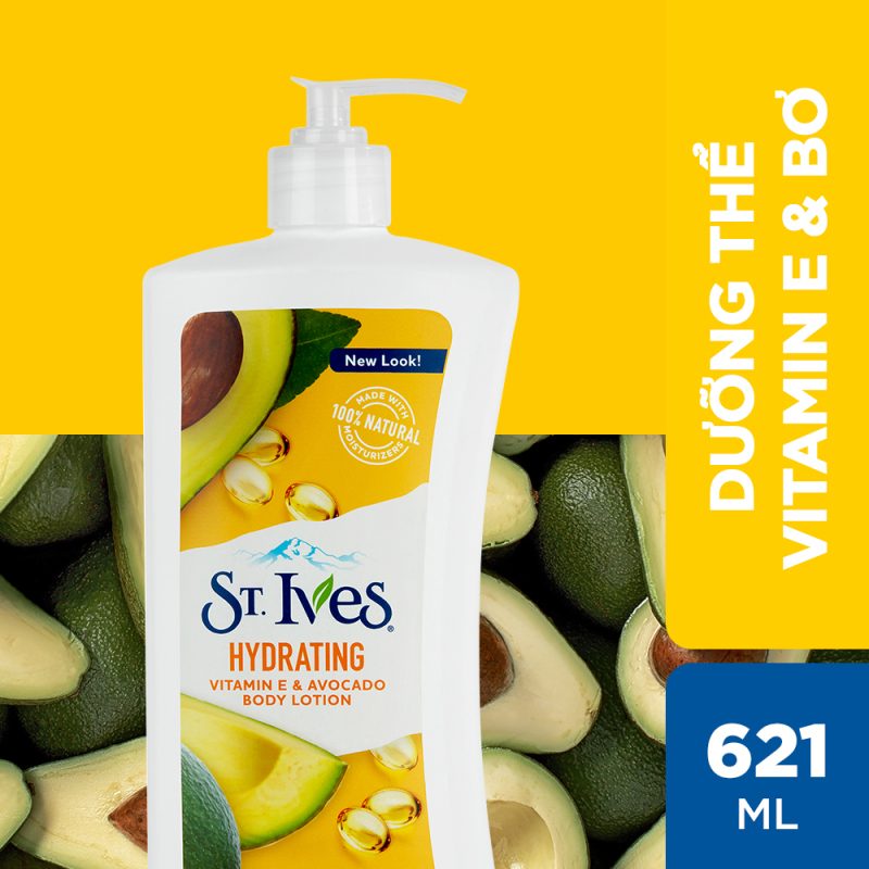 Sữa dưỡng thể ST.IVES Vitamin E và Bơ 621ml