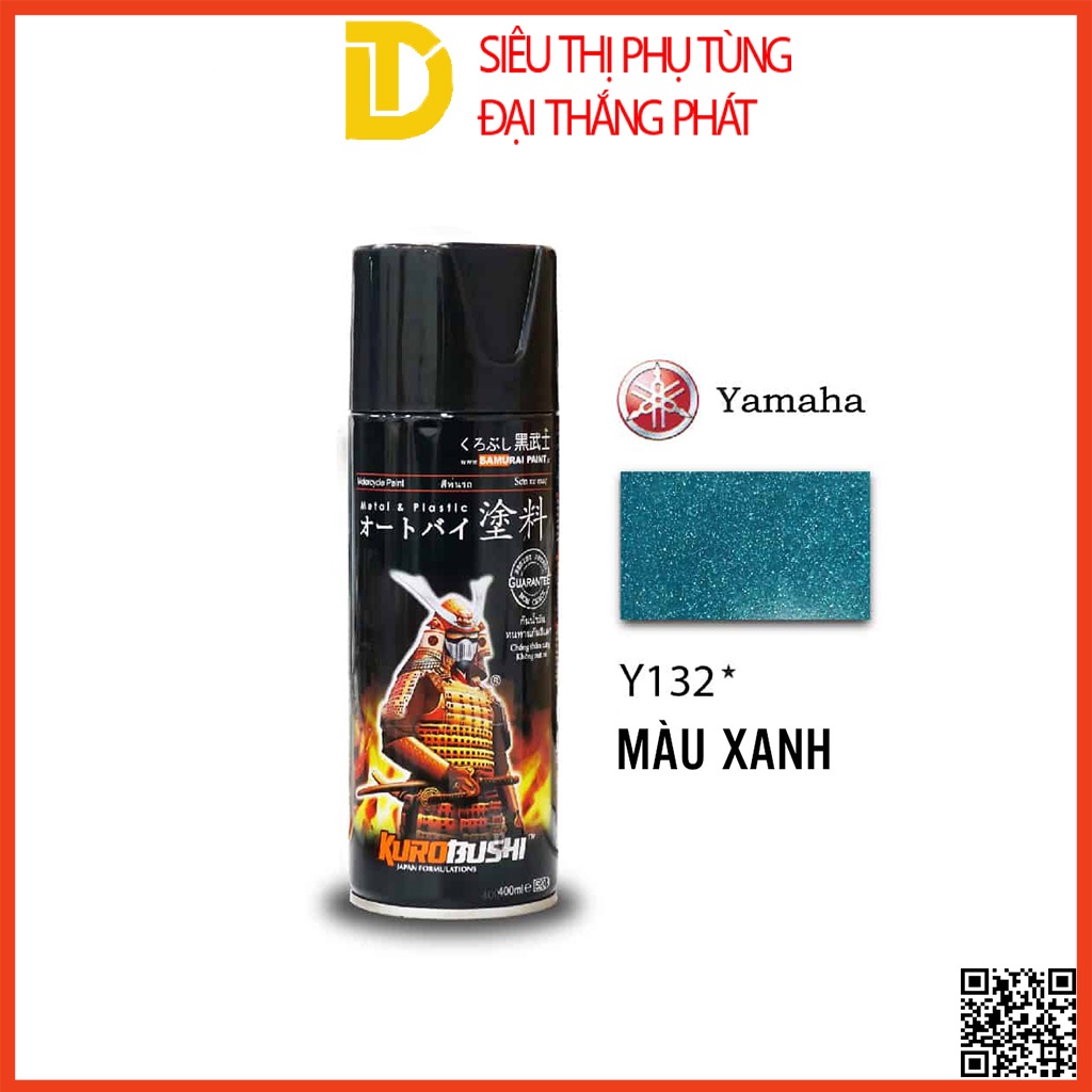Sơn Samurai sơn xịt xe máy đủ loại màu, Y132* - MÀU XANH