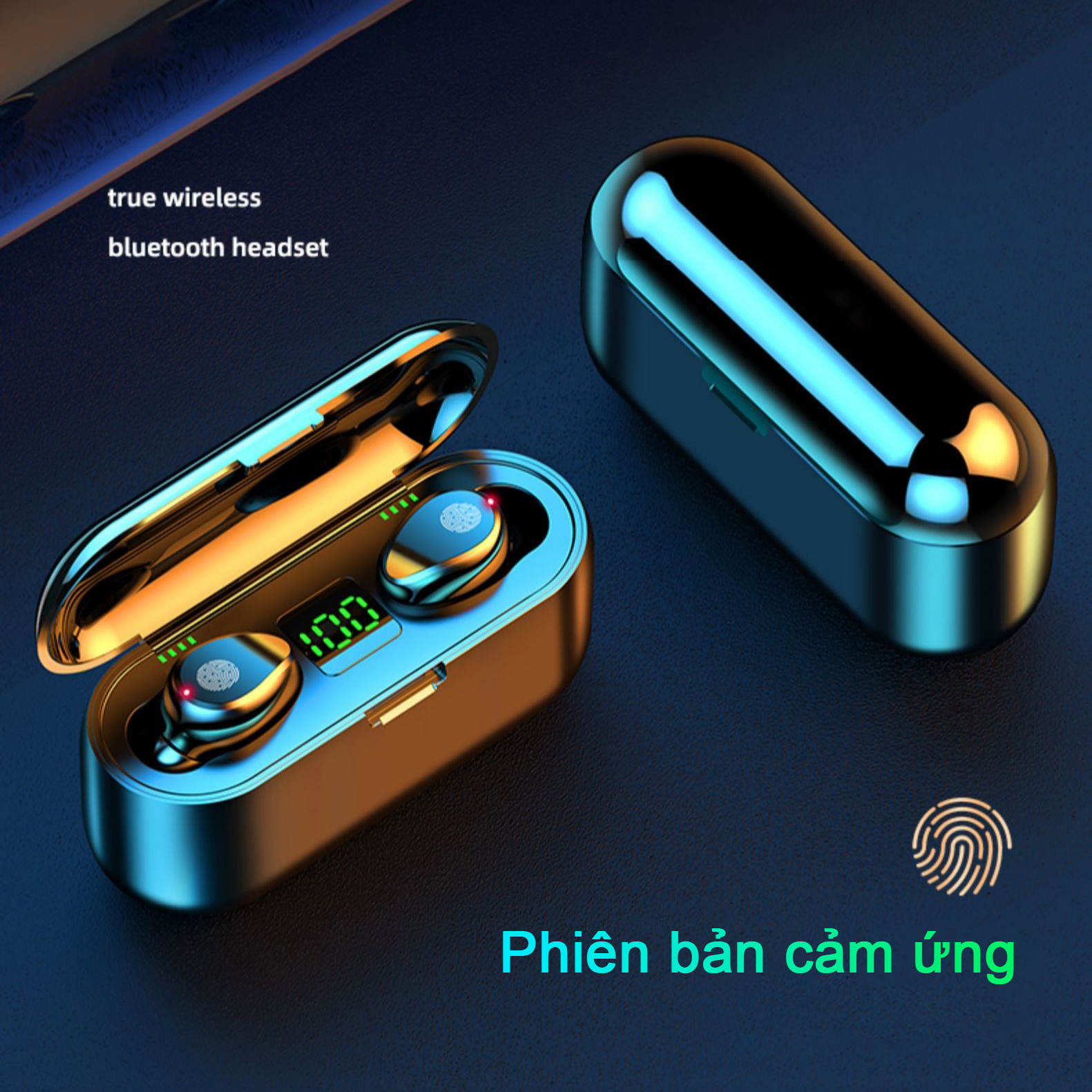 Original KIMISO F9 TWS Earphone Wireless Earbuds Bluetooth 5.0 Headset Touch Control LED Display Waterproof 2000mAh Charger Box