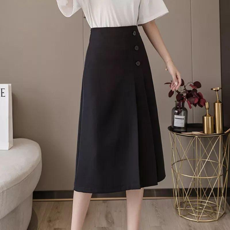 Chân Váy Dài Cao Cấp Phối 3 Cúc 704