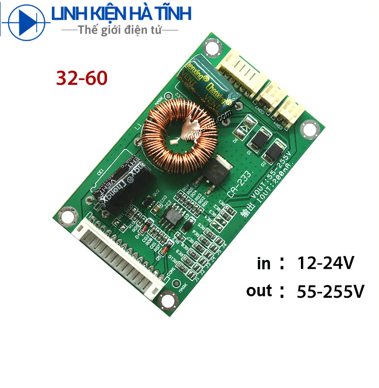Mạch cao áp led đa năng cao áp tivi led 26-60 inch vào 12-24v ra 55-255v