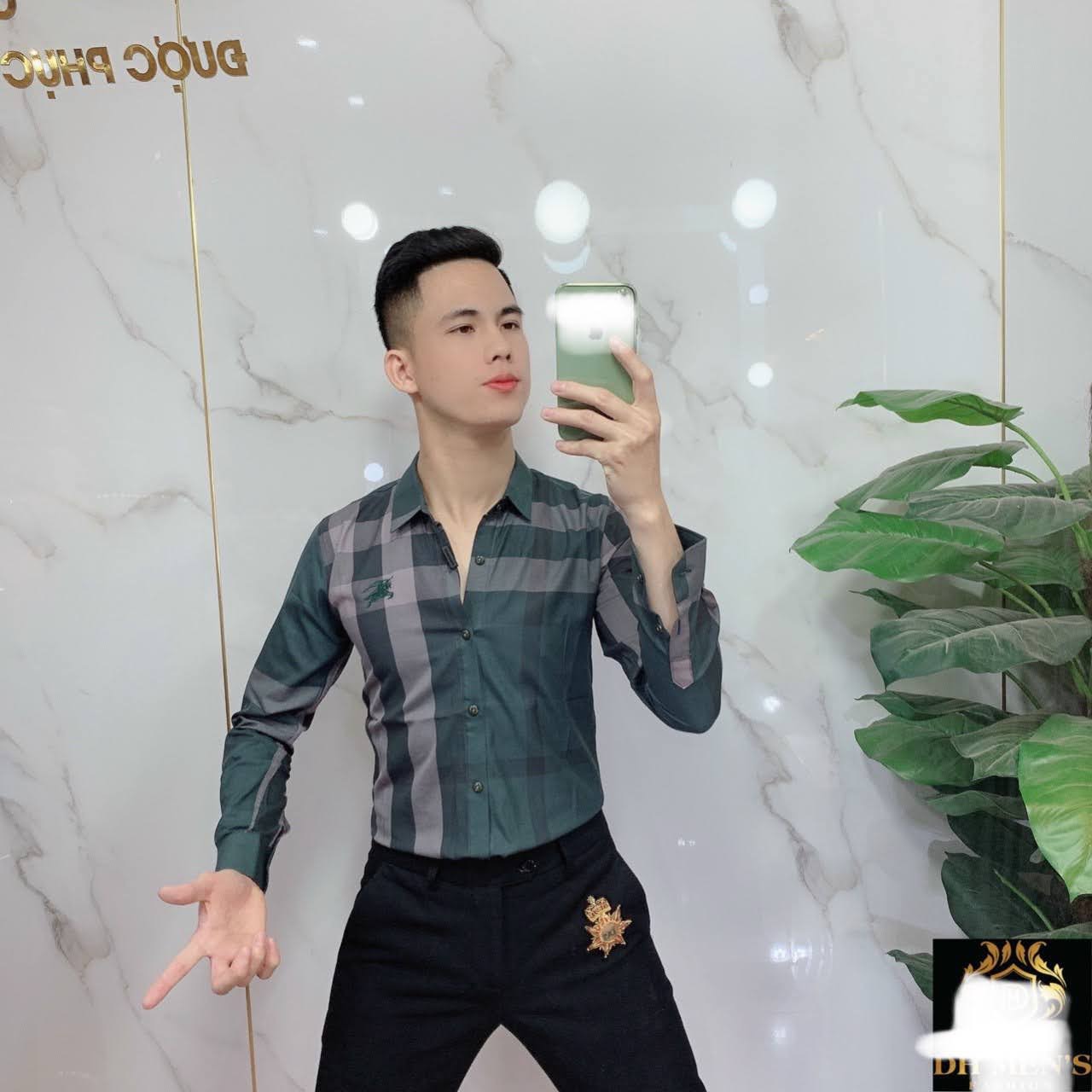 Men's knitted 2 PCs checkered striped plaid sleeve long sleeve shirt top tees